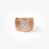 Modern pink gold ring with diamonds