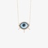 Pendant evil eye with carved agate and diamonds