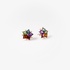 Small gold star shaped studs with colourful semi precious stones