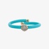 Bracelet rose gold with turquoise rubber and brown diamonds