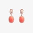 Art deco teardrop earrings with coral paste and diamonds