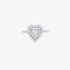 Λευκόχρυσο δαχτυλίδι διπλής όψης  με διαμάντια και ζαφείρια σε σχήμα καρδιάς