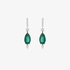 White gold diamond earrings with large emerald drops