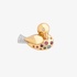 Gold pin duck with diamonds and semi precious stones