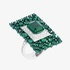 Large white gold rectangular ring with emeralds and diamonds