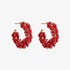 Fashionable silver clasp earrings with semi precious stones