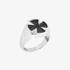 Silver men's cross ring