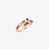 Μοντέρνο δαχτυλίδι με πολύχρωμα ζαφείρια σε ροζ χρυσό