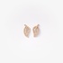 Pink gold leaf shaped  earrings with baguette diamonds