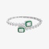 white gold bangle bracelet with emeralds
