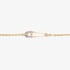 Gold safety pin chain bracelet with brown diamonds