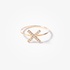 Gold X ring with diamonds