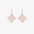 Hanging pink gold flowers with baguette diamonds