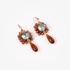 Fashionable earrings made of semi-precious stones and silver clasp