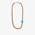 Spiral necklace silver pink gold plated with turquoise