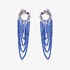Outstanding long sapphire and diamond earrings