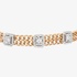 pink gold chain bracelet with baguette diamonds