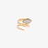 Gold spiral ring with diamonds