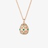 Silver Faberge egg pendant with green zircons