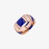 pink gold ring with Lapis and diamonds