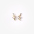 Gold leaf shaped studs with diamonds