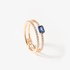 Two line modern ring with sapphire