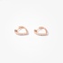 Small pink gold heart shaped hoops with diamonds