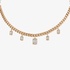Gold necklace with baguette diamonds