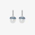 Fine pearl earrings with diamonds and blue sapphires