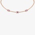 Pink gold tennis necklace with square pink sapphires