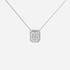 White gold rectangular pendant with diamonds
