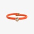 Bracelet rose gold  with orange rubber and diamonds