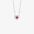 White gold ruby heart pendant with diamonds