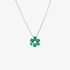 White gold emerald flower pendant