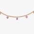 Necklace with diamonds and hanging pink hearts