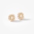 Gold square studs with baguette diamonds