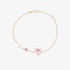 Gold bracelet with pink fox
