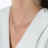 White gold V shaped necklace with diamonds