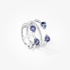 Sapphires in triple white diamond ring