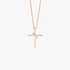 Pink gold cross with diamonds