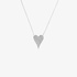 White gold long heart pendant with diamonds