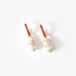 Silver gold plated earrings with baroque pearls and coral beads
