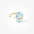 Gold ring with oval shape topaz stone