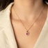 Reversible heart necklace in rubies and diamonds