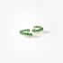 Modern double hoops with emeralds