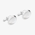 Oval silver cufflinks with mother of pearl