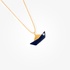 Boat pendant with blue enamel