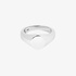 Silver men's oval ring