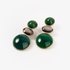 Fashionable silver earrings with malachite , mother of pearl and green onyx