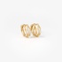 Small gold tripple hoop earrings with diamonds